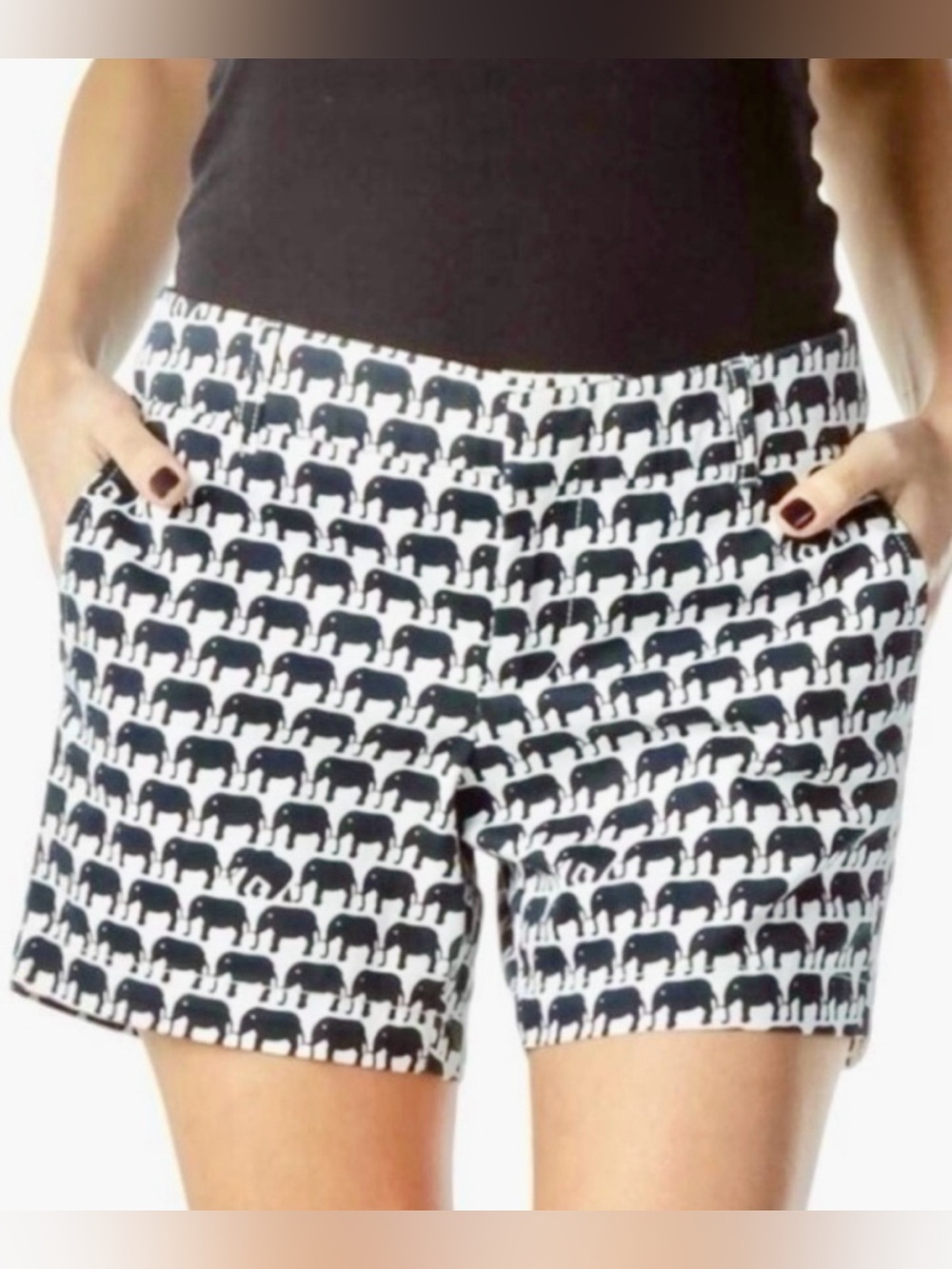 Banana Republic x Milly Navy White Elephant Shorts